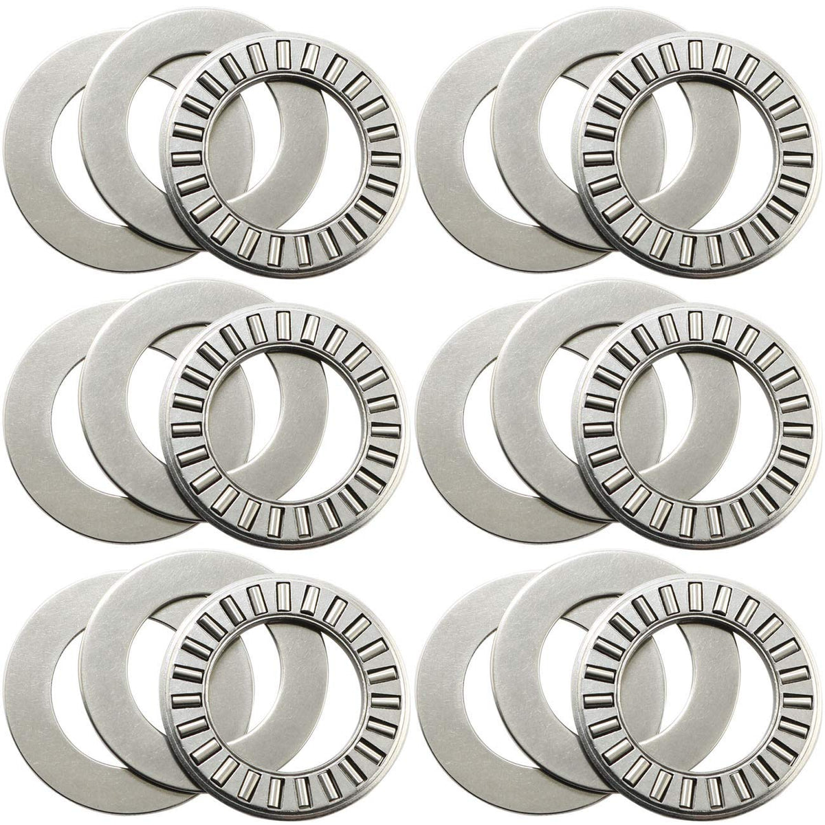 MEETOOT 6 Sets Thrust Needle Roller Bearings NTA1220+2TRA Thrust Needle Roller Bearing with Two Washers 3/4