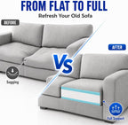 Couch Cushion Replacement, 27 x 24 x 6 in, 3-Layer High-Density Memory Foam Insert for Sofa, Chair and Bench