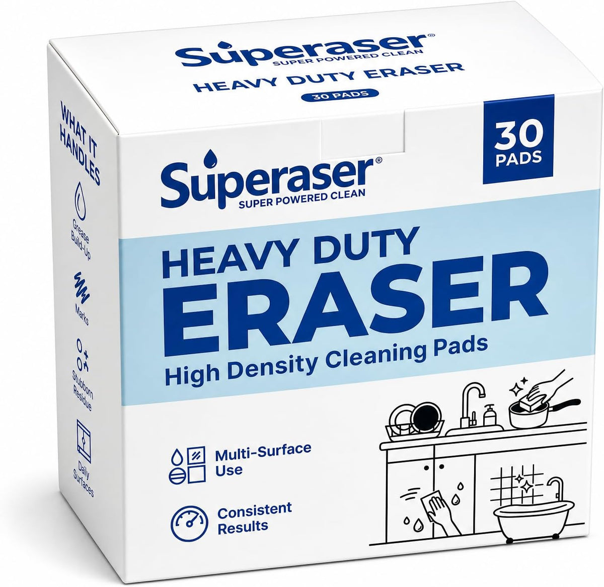 Magic Sponge Erasers, Melamine Cleaning Sponges, 30 Pack