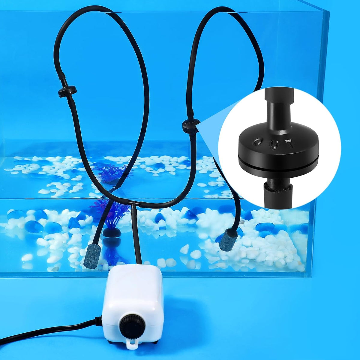 25 Feet Aquarium Airline Tubing, Standard 3/16" Tubing, Air Pump Accessories,with Air Stones, Check Valves, Suction