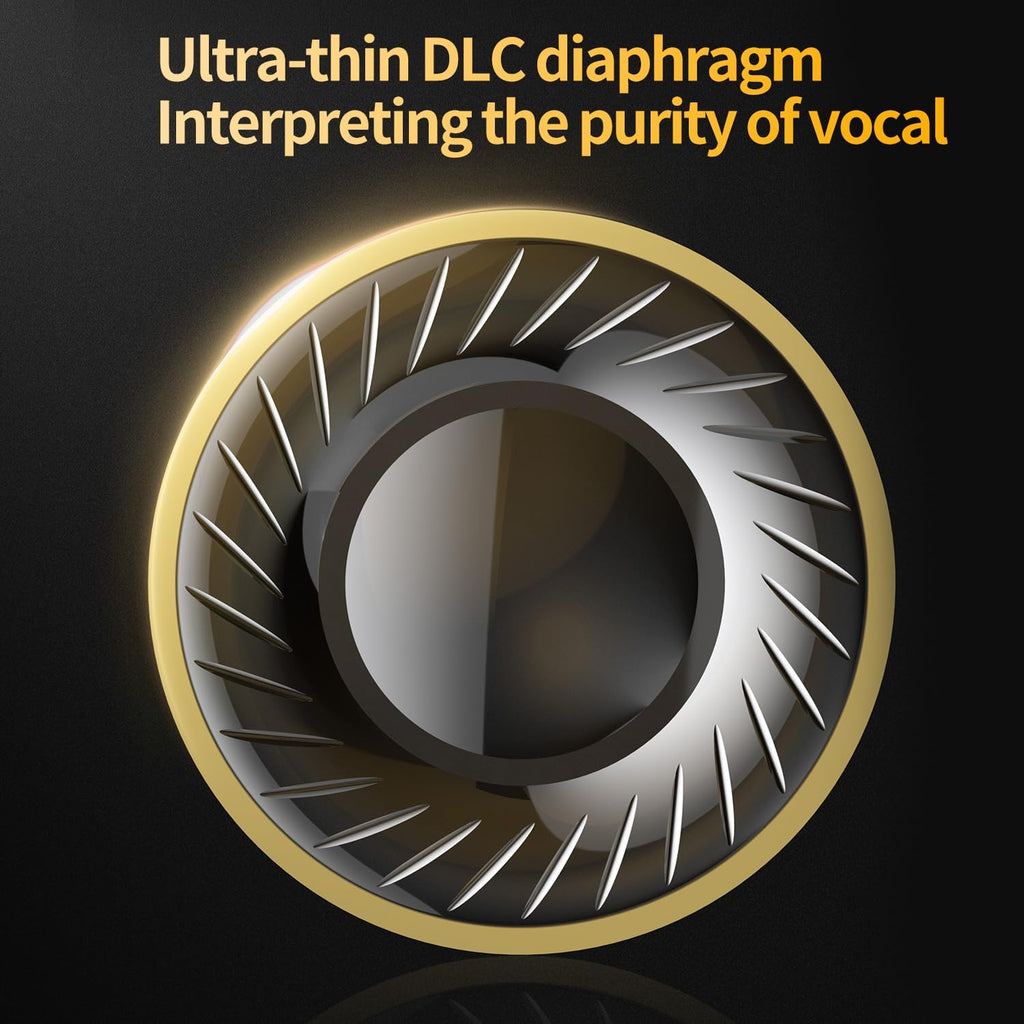 CRA PRO in Ear Monitor Headphones, Ultra-Thin DLC Diaphragm Dynamic Driver Gaming Earbuds, Clear Sound & Deep Bass