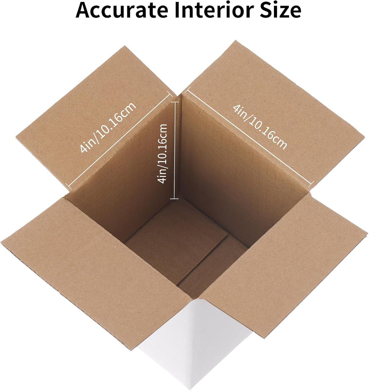 Shipping Boxes 4x4x4 inches (Inner Size), 50 Pack Sturdy Kraft Corrugated Small Cardboard Boxes for Mailing