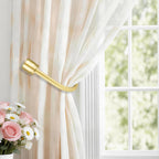 Curtain Holdbacks 2 Pack for Windows, Gold(1 Pair/2 Pack), Large