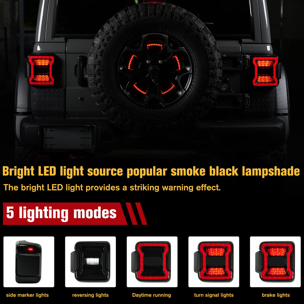 LED Tail Lights for Jeep Wrangler JL 2018-2026 Accessories