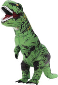 Inflatable Dinosaur Costume for Adult,Halloween Costumes T Rex Blow Up Costumes for Women Men,Funny Cosplay Party(Green)