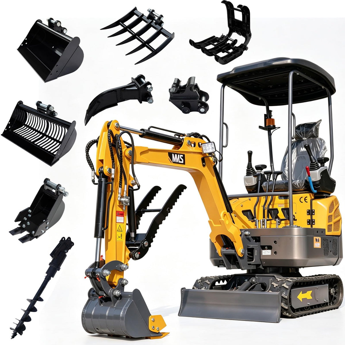 Upgraded 1.5T Mini Excavator with 13.5HP B&S Engine for Landscaping