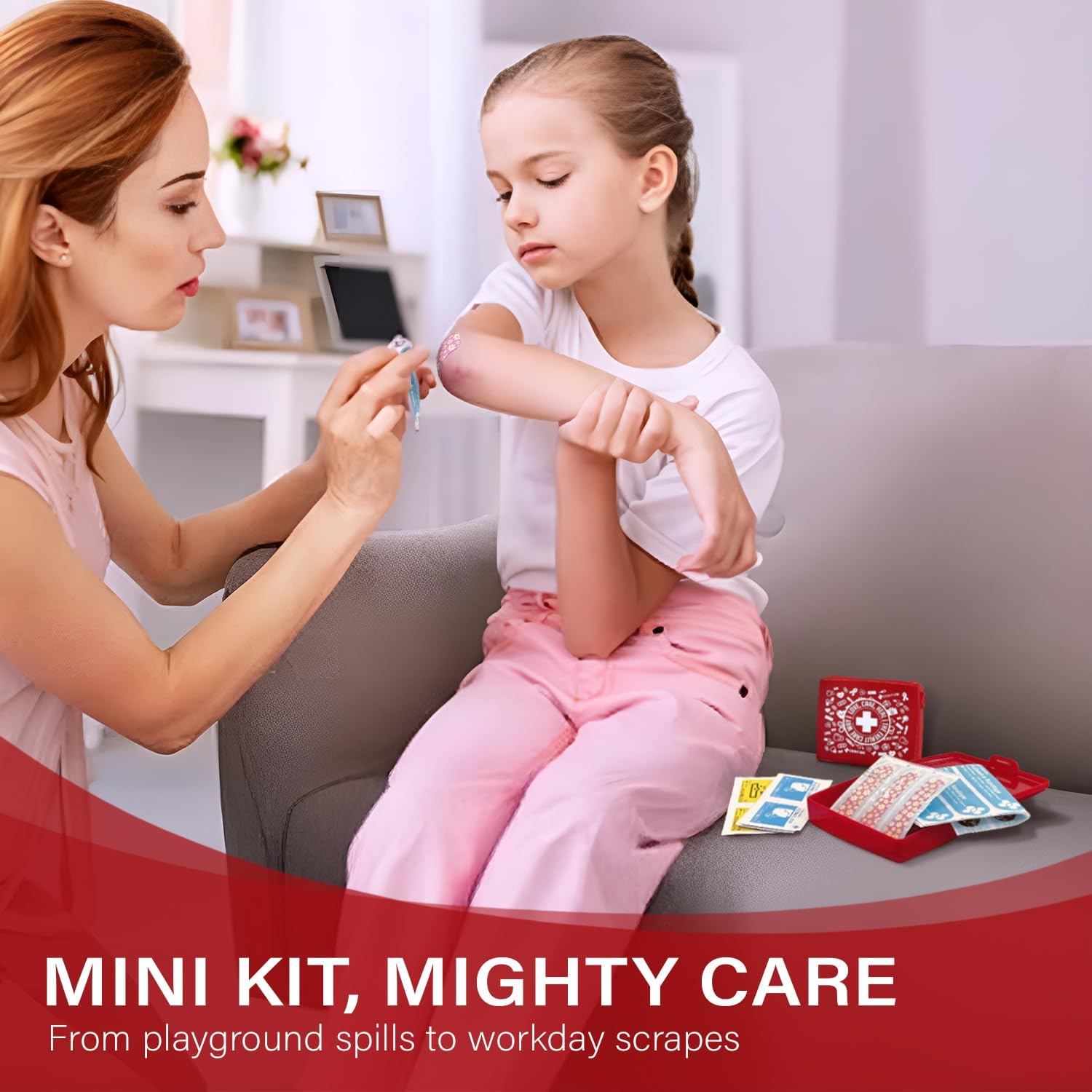 EVERLIT Pocket-Aid Mini First Aid Kit | Compact, Portable Hard-Shell Cases of 50 Items | Cuts, Scrapes, Wound Care