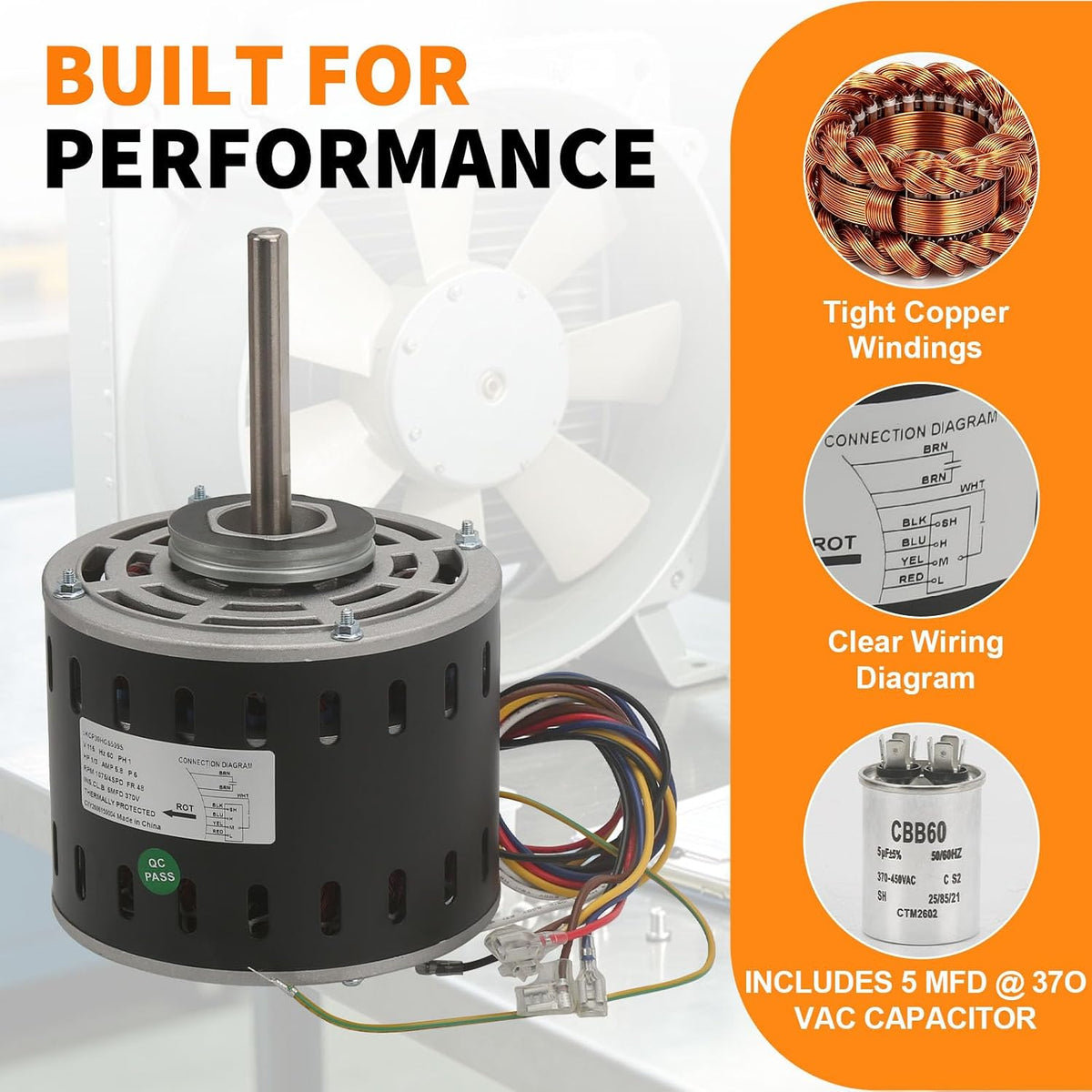 5KCP39HGS599S Furnace Blower Motor Fit for GE ＆ Trane Series
