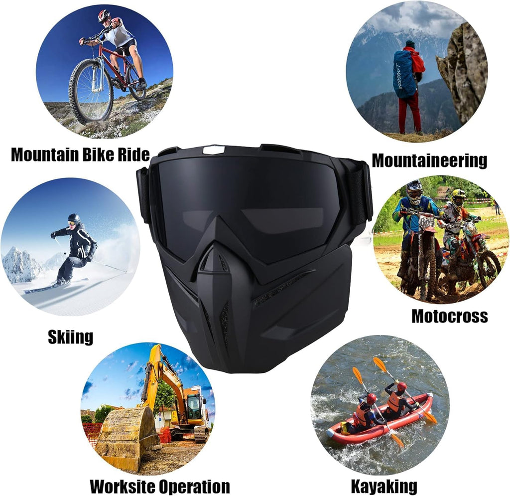 Paintball Mask Anti Fog, Full Face Tactical Mask Goggles Detachable for Motorcycle Cycling Skiing Halloween CS Game