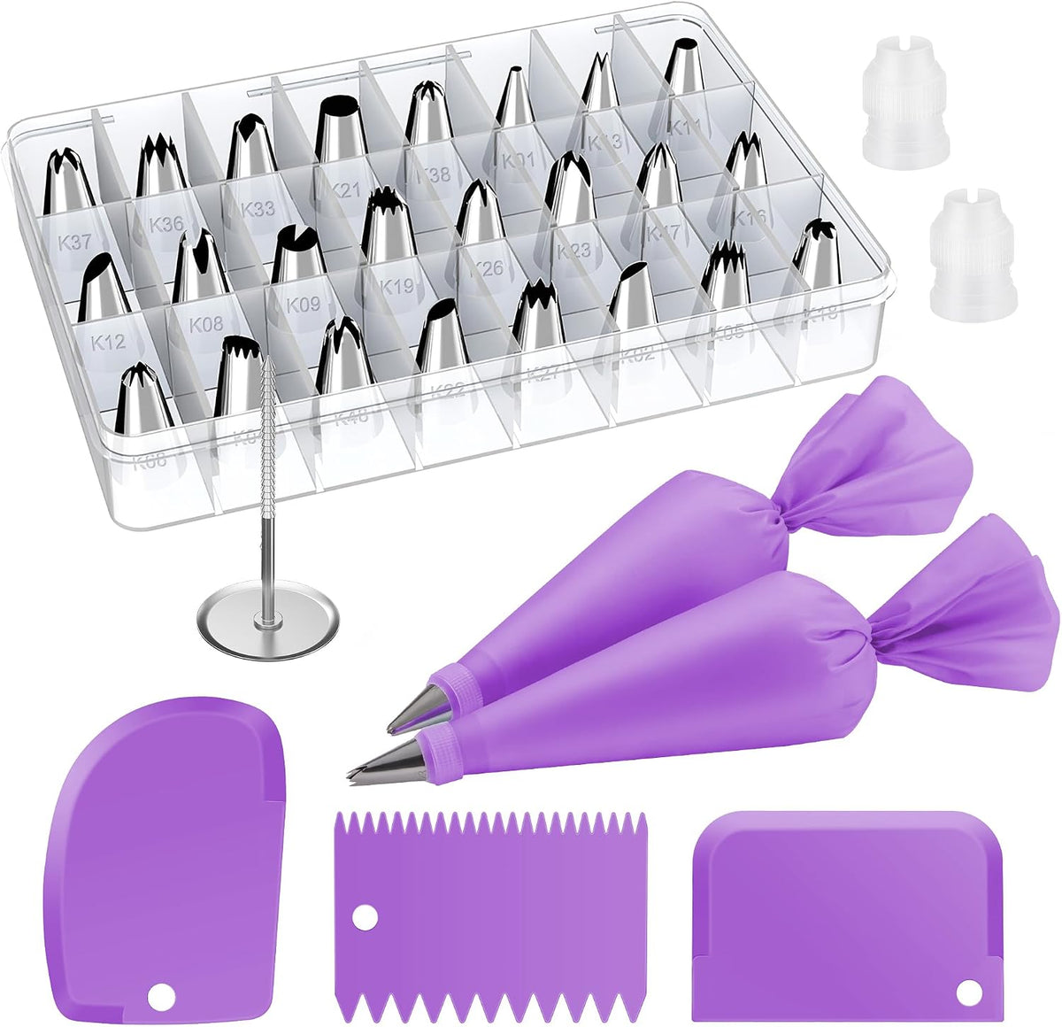 32 Piping Bags and Tips Set Frosting Piping Kit for Beginners & Pros