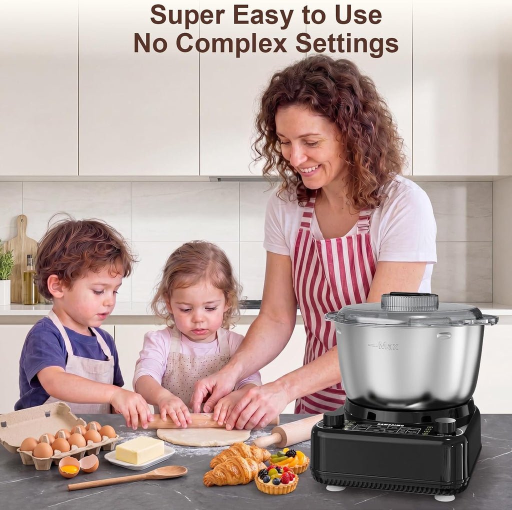 Electric Dough Mixer with Ferment Function, 6.5QT Stand Dough Maker, Dough Kneading Machine with 304 Stainless Steel