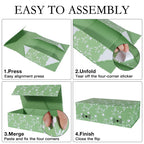 Green Leaves Gift Box with Magnetic Lids 3 Pack