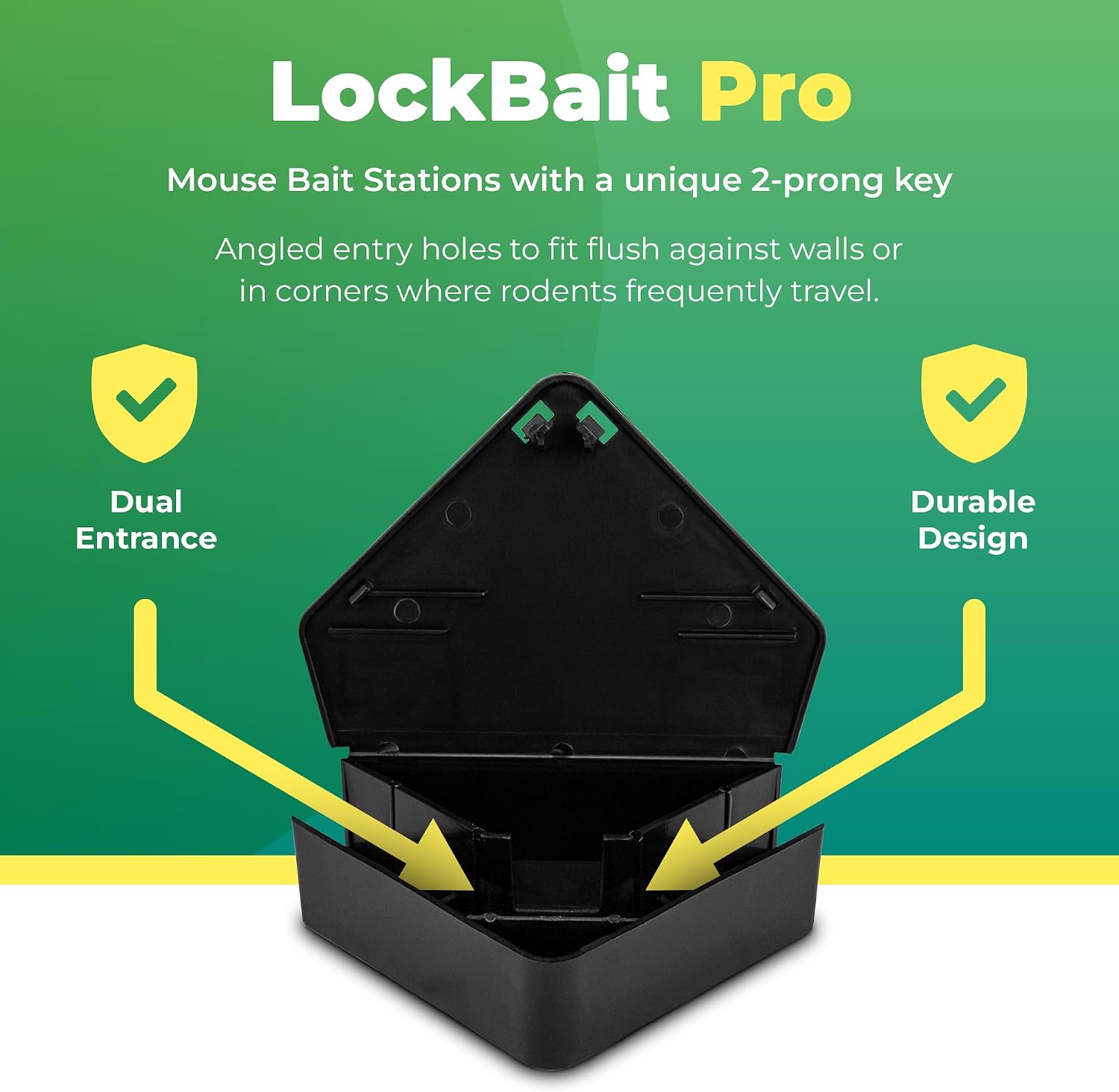 LockBait Pro Mouse Bait Stations | 12 Pack Mouse Bait Box for Outdoor Use | Mice Bait Stations with Keys for Indoor