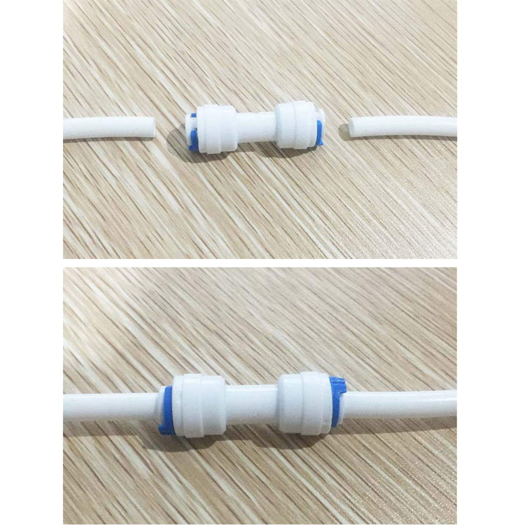 E-outstanding 5-Pack RO Water System Equal Straight 1/4" Plastic Quick Pipe Fitting Reverse Osmosis Connector