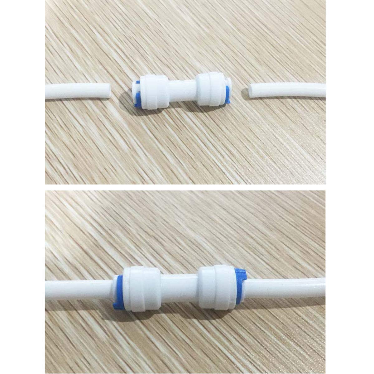 E-outstanding 5-Pack RO Water System Equal Straight 1/4" Plastic Quick Pipe Fitting Reverse Osmosis Connector
