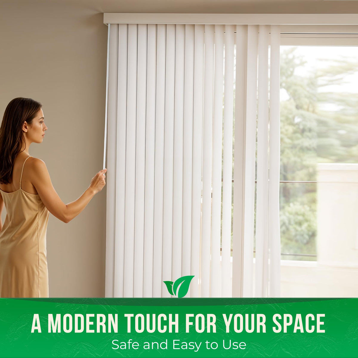 Vertical Blinds, 78" W x 84, White, Light-Filtering, Vinyl