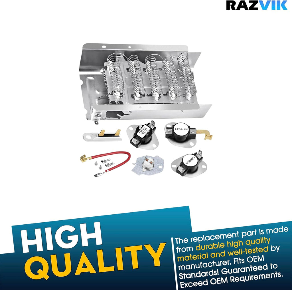 Dryer Heating Element Kit Replacement for Whirlpool WED5300SQ0 WED4850XQ2 LET7646EZ2