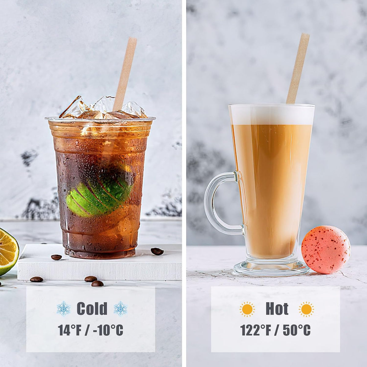 Sugarcane Straws, 200PCS Drink Straws Disposable for Hot Cold Drinks