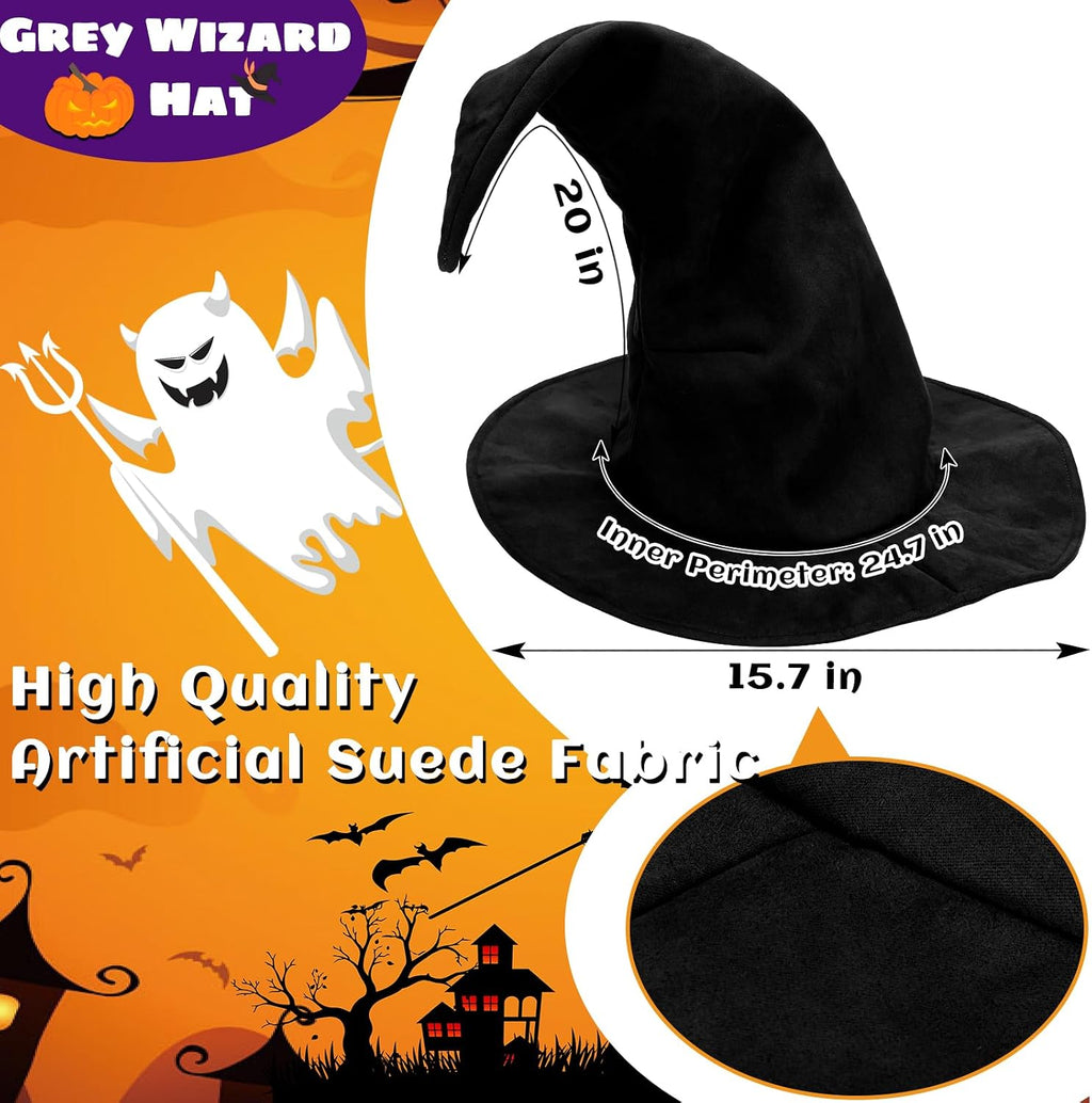 Wizard Hat Witch Hat Wizard Beard and Wig Set Halloween Costume Accessory for Men Women