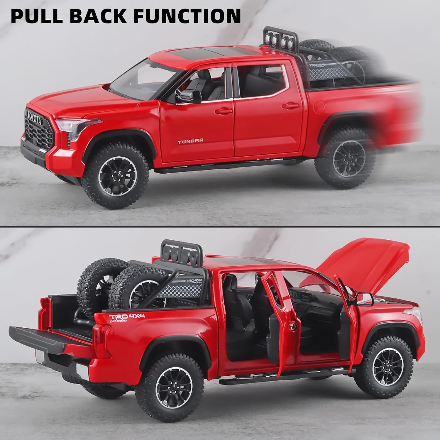 Toy Trucks for Boys 1/24 Compatible with Toyota Tundra | Diecast Metal Model Toy Pickup Truck Pull Back Car Model