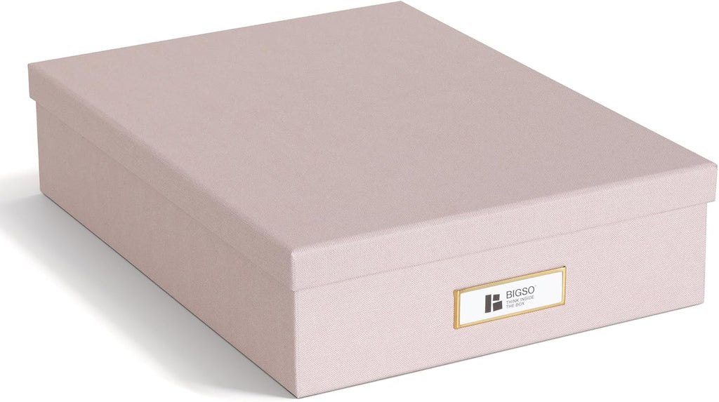 BIGSO OSKAR A4 Document Box - Storage Box with Lid and Handle - Desk Tray for Paper, Brochures & Documents - Shelf