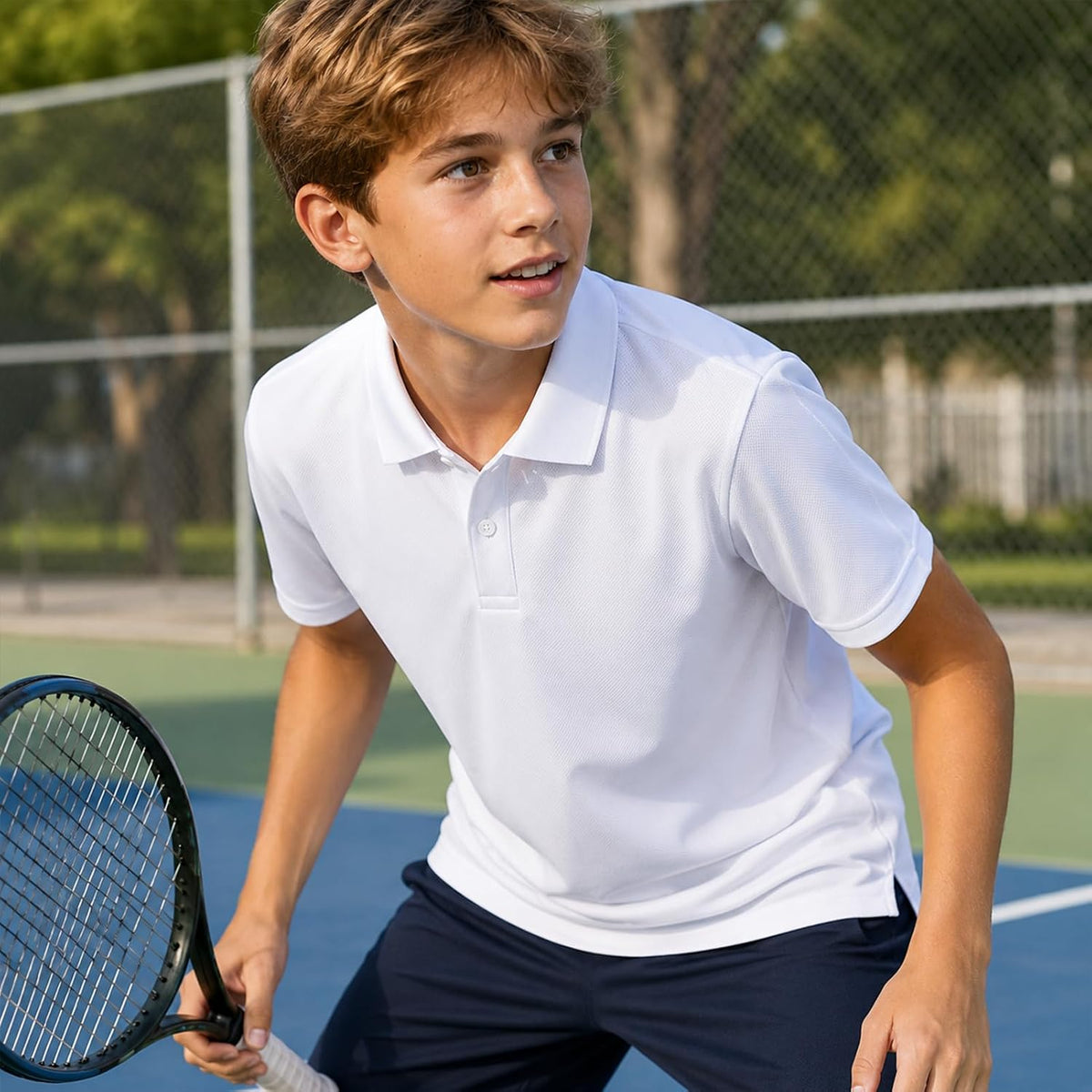 3-Pack Quick Dry Boys Polo Shirts Mesh Active Boys Uniform Shirts Age 5-16Y | Athletic Youth Polo Shirts for