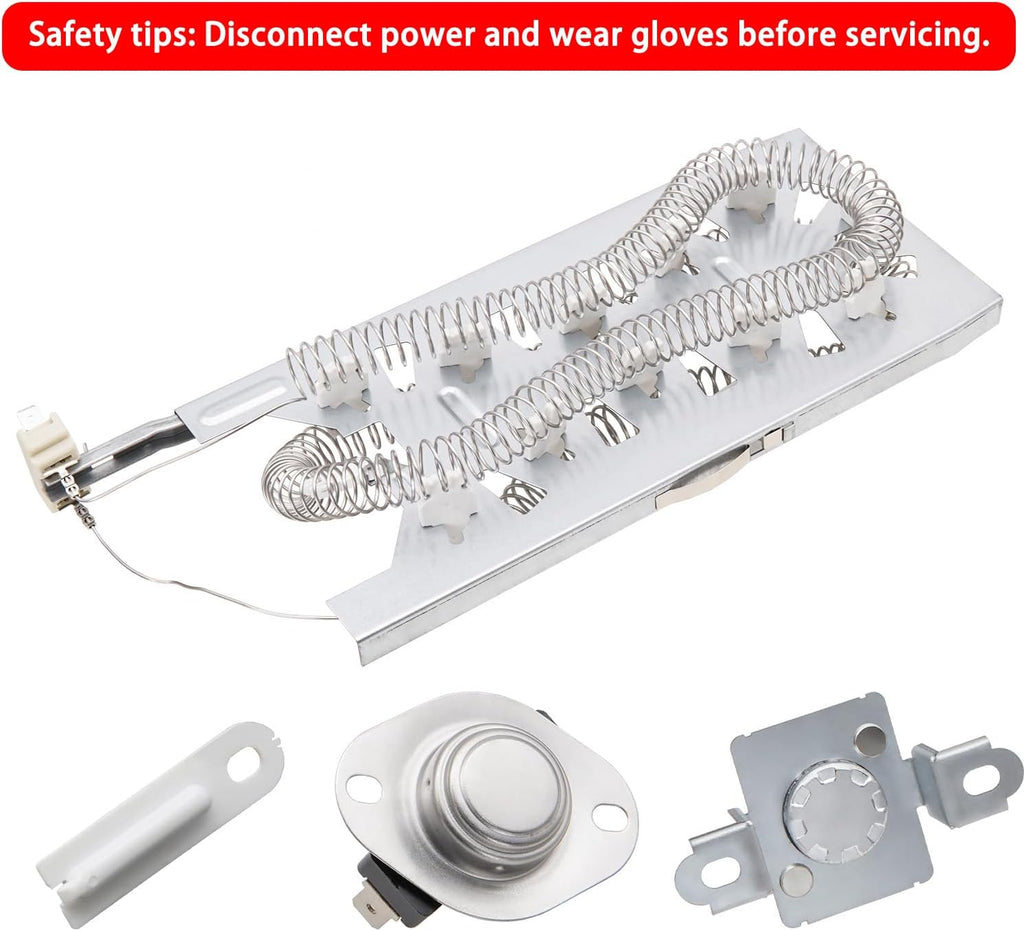 WED5100HW2 WED5100HC2 WED5100HC0 Dryer Heating Element Kit for Whirlpool