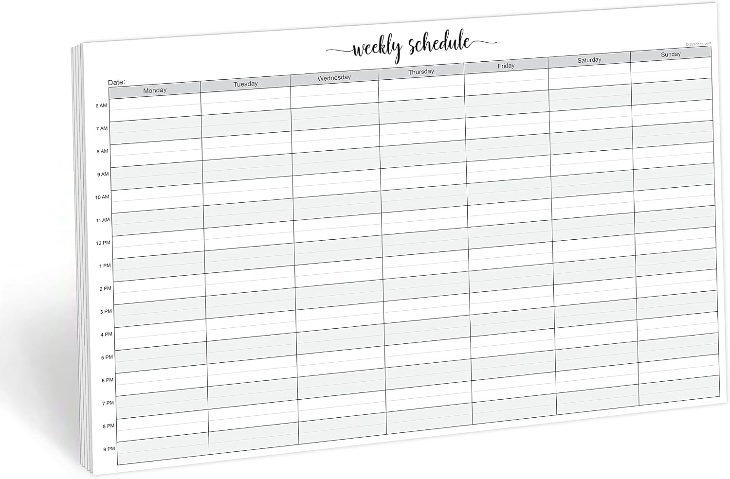 Weekly Schedule Planning Notepad - 50 Sheets 11x17 Size - Mon-Sun Hourly Appointment Productivity Weekly Planner