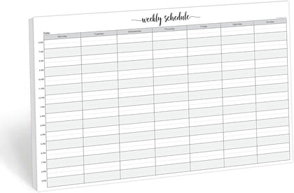 Weekly Schedule Planning Notepad - 50 Sheets 11x17 Size - Mon-Sun Hourly Appointment Productivity Weekly Planner