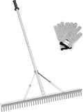 Landscape Rake, 36" Head Aluminum Lake Weed Rake for Lawns Lake Garden Pond | Heavy Duty Rake with 67 Inch Handle