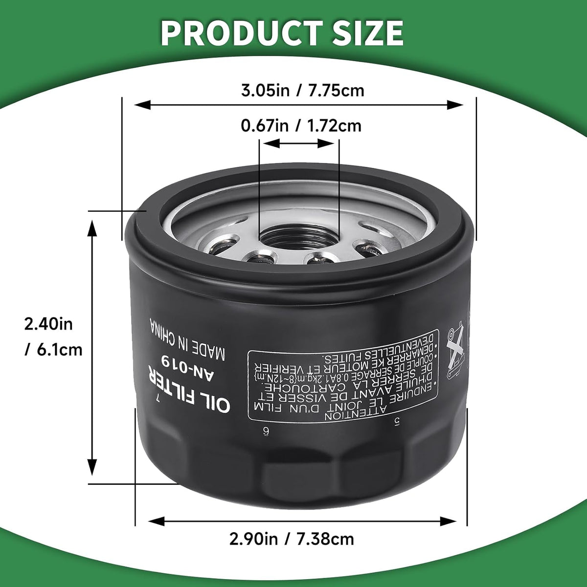 49065-0721 Oil Filter 49065-7007 for Kawasaki FR FX FS Engine, 2PCS