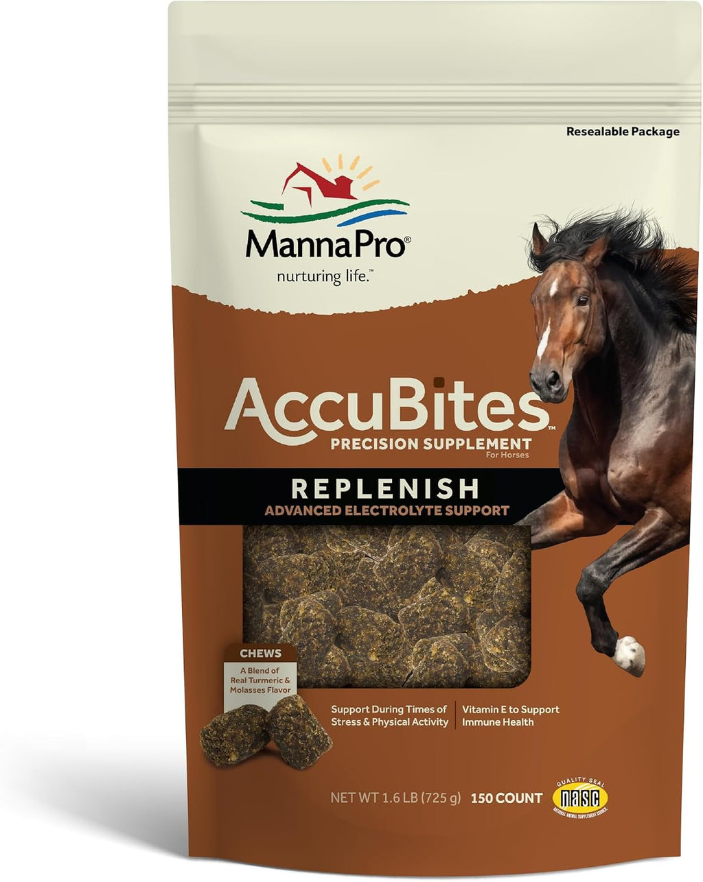 AccuBites Replenish Supplement, Horse Electrolyte Support, 1.6 lb
