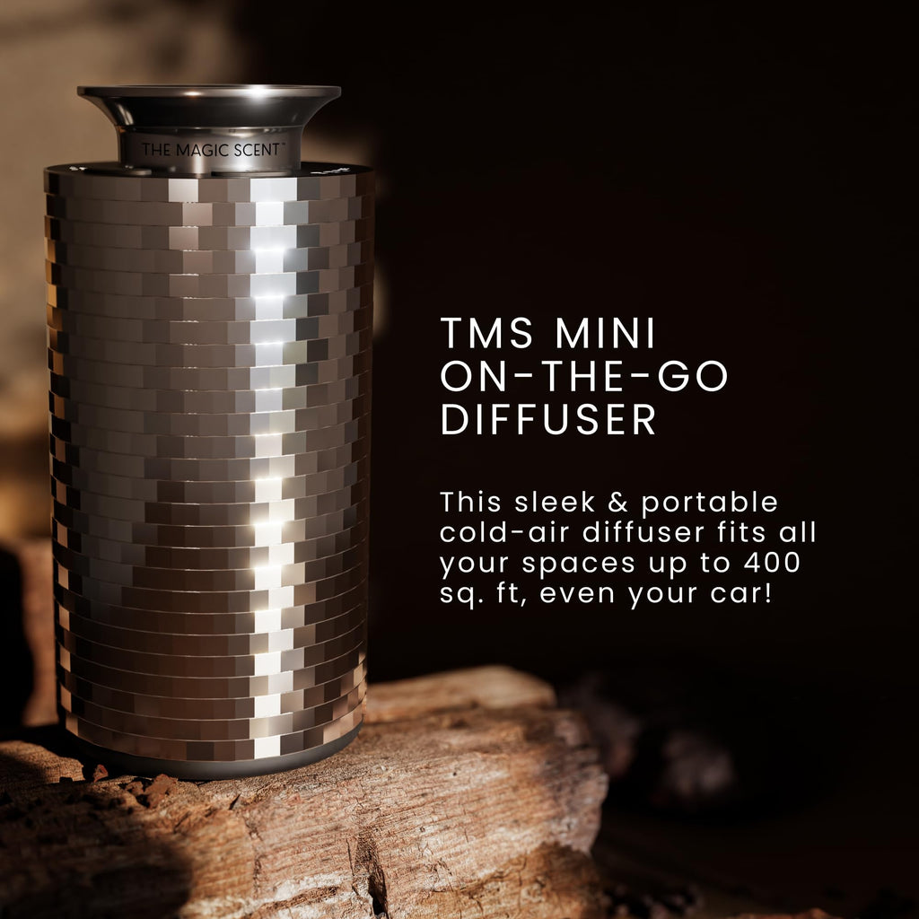 Mini Car Diffuser - Waterless Scent Machine for Home & On-The-Go - Intensity & Timer Control - Portable Diffuser