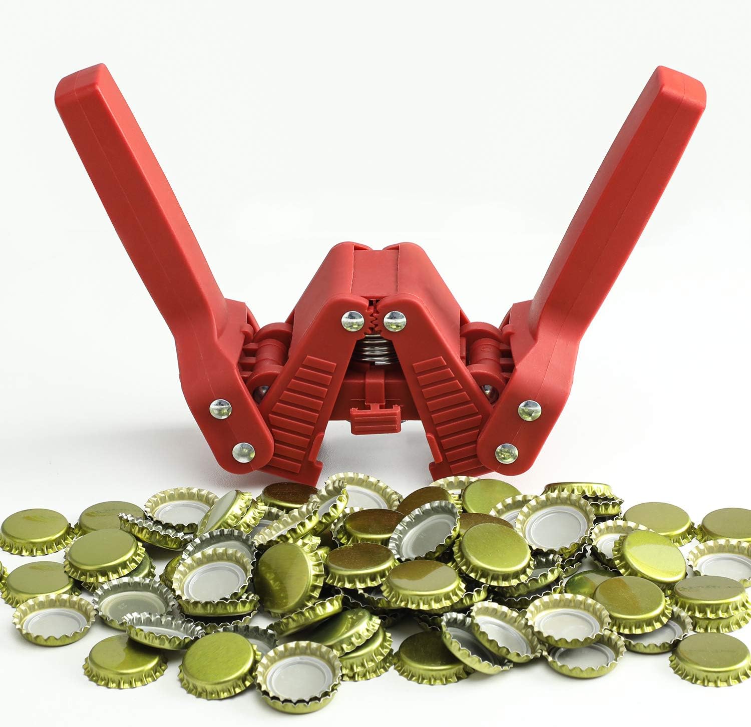 Beer Bottle Capper and Caps Kit, Crown Bottle Cappers Tool With Magnet for Bottle Capping, Red Baron Home Brew Hand