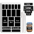 170Pcs Black Removable Labels for Jars with 2 Liquid Chalk Marker