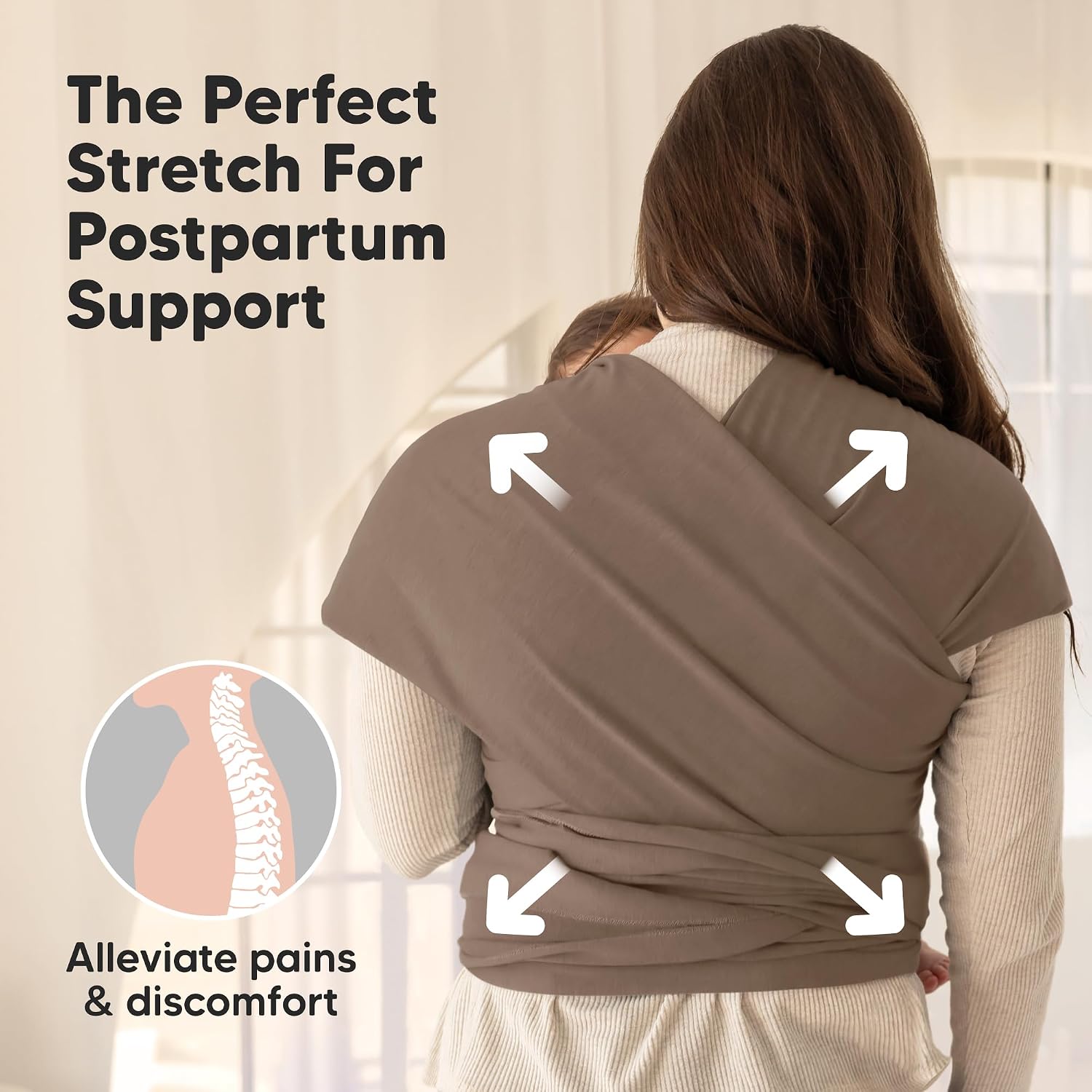 Baby Wrap Carrier, All in 1 Original Baby Carrier (Saddle Brown) | Newborn to Toddler Sling, Easy to Wear, Hands Free