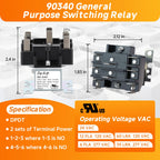FrigeSwift 90340 General Purpose Switching Relay, 24 VAC Control Coil DPDT