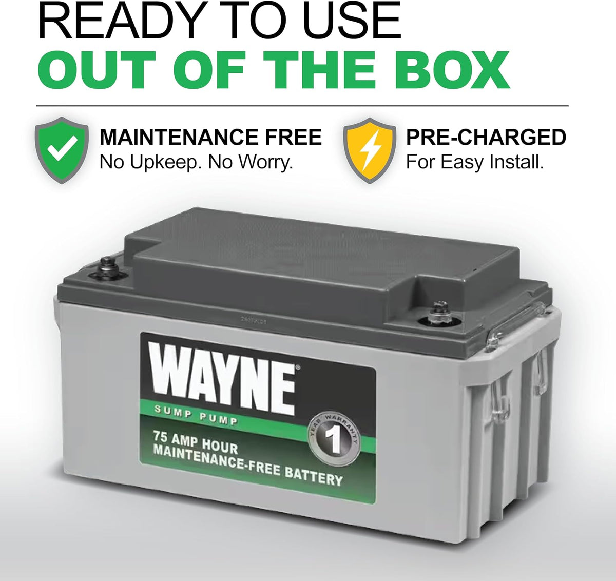 Wayne Maintenance Free Standby Battery for Backup Sump Pumps (WSB1275)