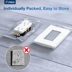 Amico 30 Pack 15 Amp Wall Outlets with Screwless Wall Plates