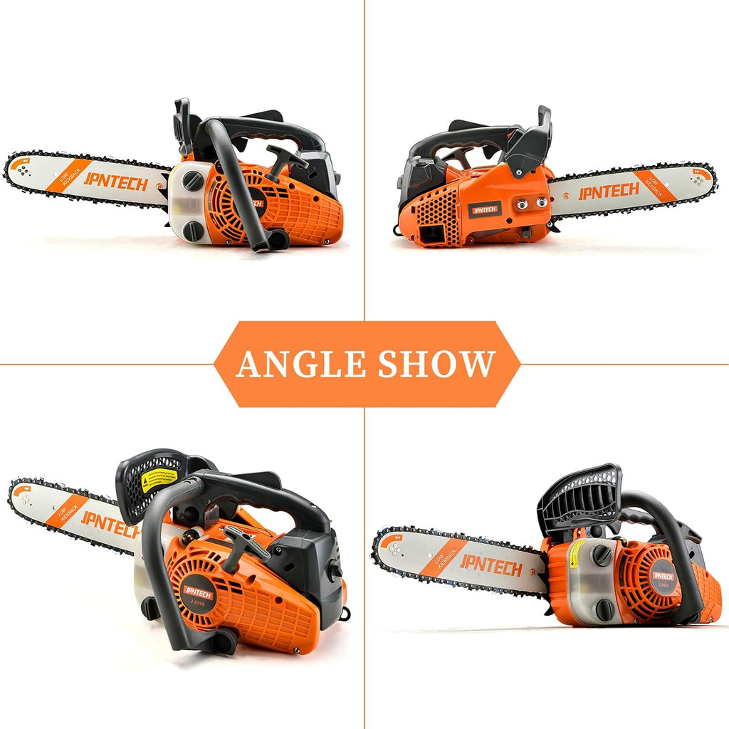 Gas Chainsaw 12 Inch Top Handle Chainsaw 25.4CC 2-Cycle Handheld | Cordless Petrol Portable Gas Powered Chain Saw for