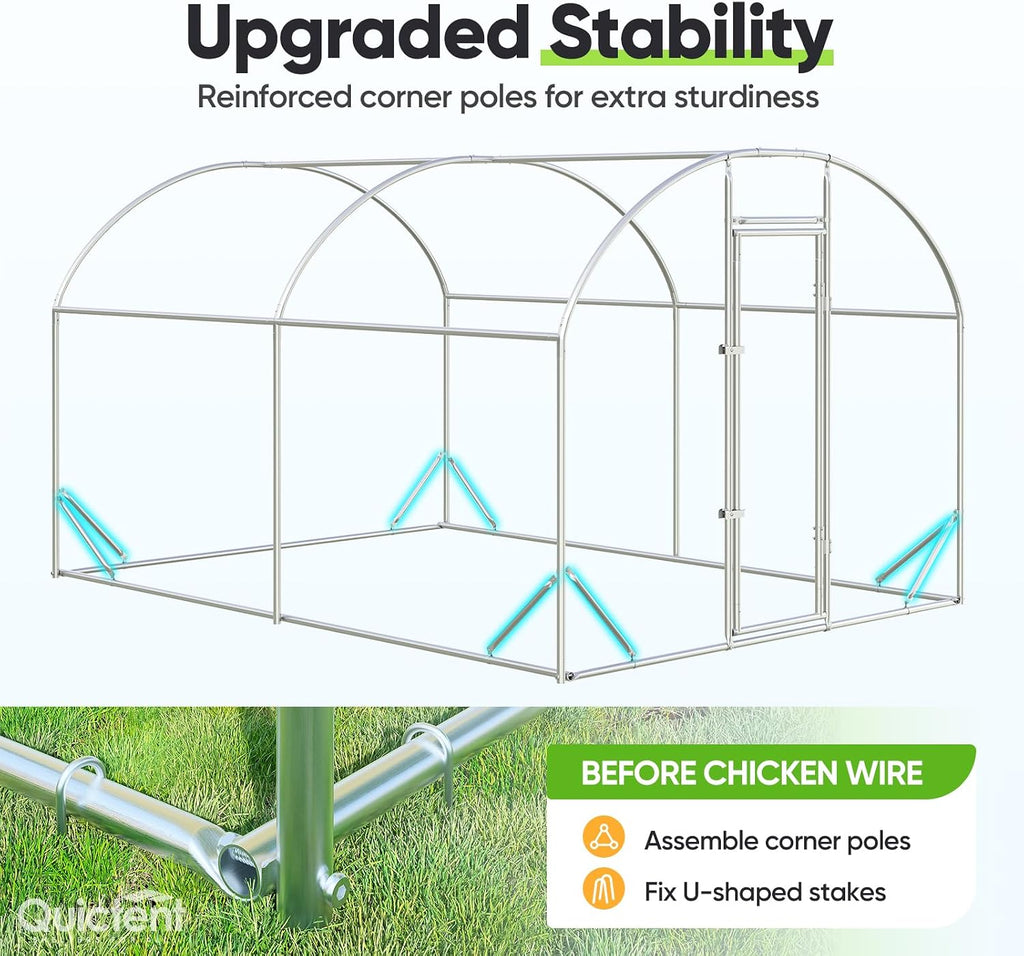 Essential Series 12x9ft Metal Chicken Coop Run w/Climbing Ladder