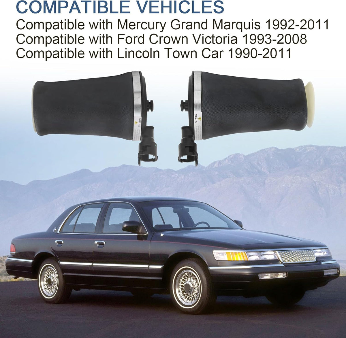 Rear Air Suspension Spring Bag Compatible with 1990-2011 Lincoln Town Car