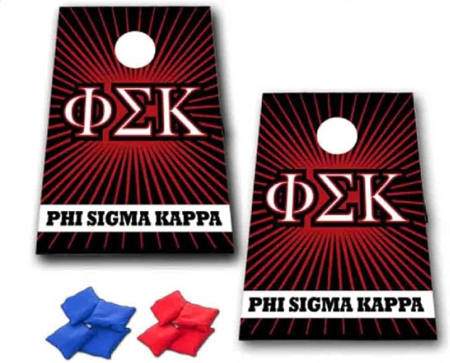Cornhole Games - Phi Sigma Kappa Cornhole Bag Toss Game - Starburst - 8 Bags Included