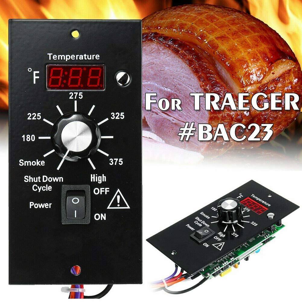 Digital Thermostat Controller, LED Display Temperature Control Panel Barbecue Grill Replacement Part, Replacement Thermostat Kit Parts Digital Pro Controller for All Traeger
