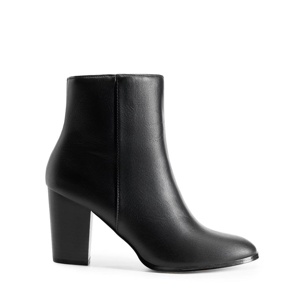 Women's Ankle Boots Chunky Block Heel Booties,Black/Pu,8.5
