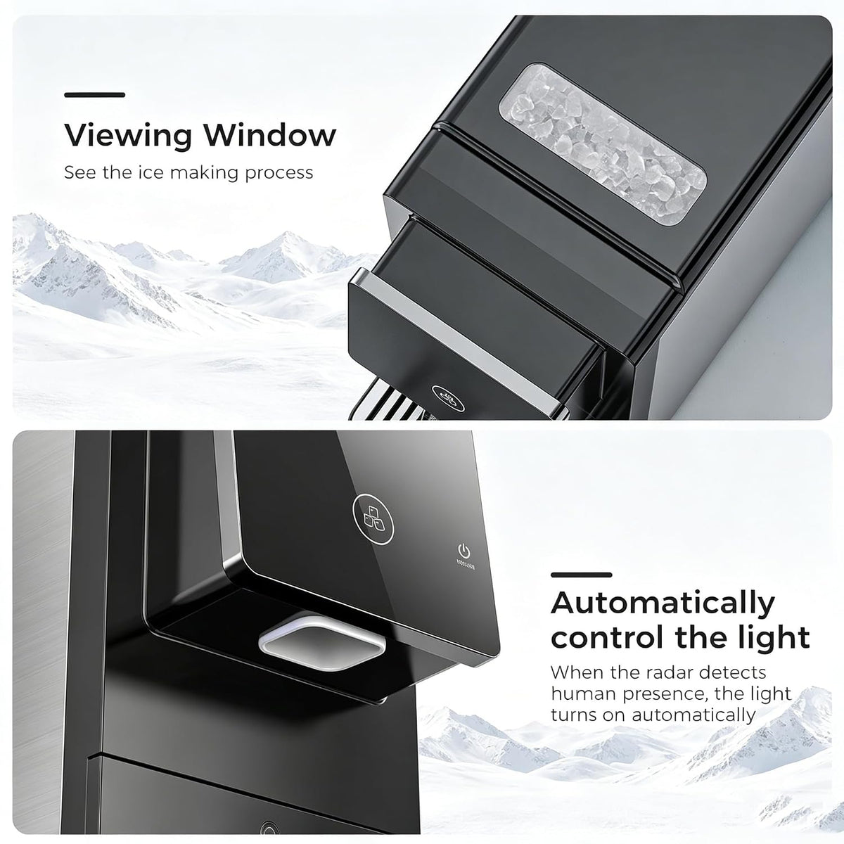 Nugget Countertop Ice Maker, Automatic Ice Dispenser, 33 lbs/Day Chewable Pellet Ice Machine with Self-Cleaning &