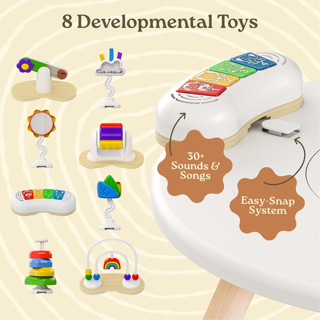 4-in-1 Baby Activity Center | Montessori-Inspired Design | 8 Interactive Toys | Tummy Time, Exersaucer & Toddler