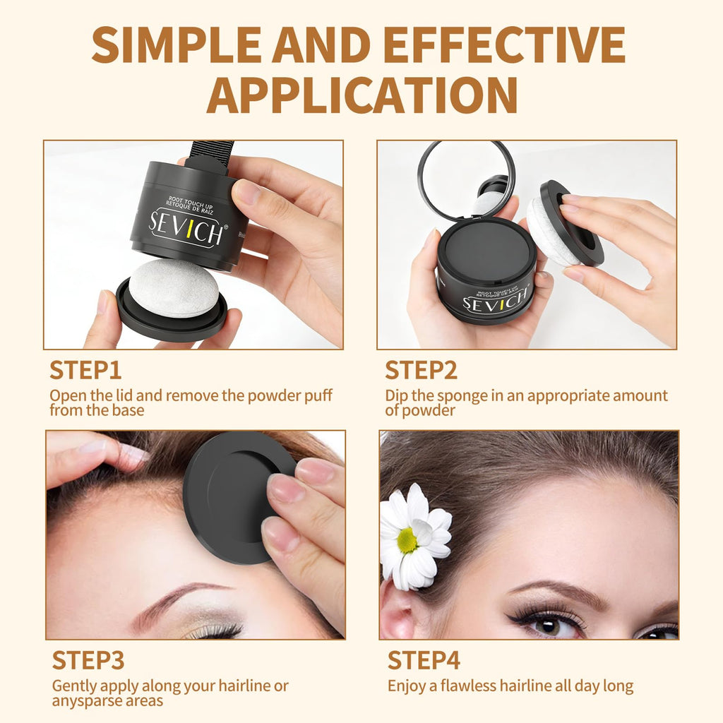 Hairline Powder, Gray Root Touch Up, Sweatproof, Medium Brown