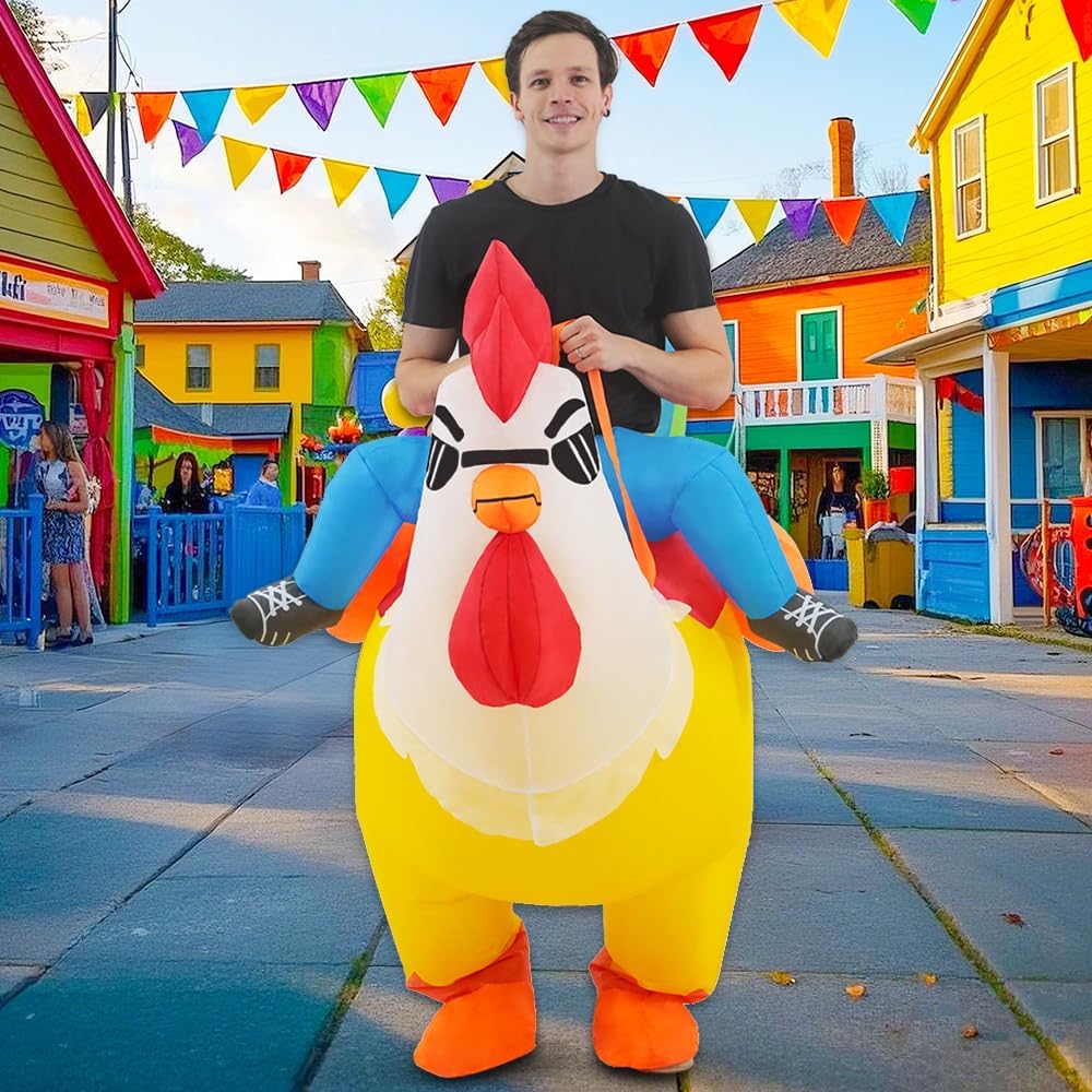 Inflatable Rooster Costume Halloween Blow up Costumes for Adult Men Women