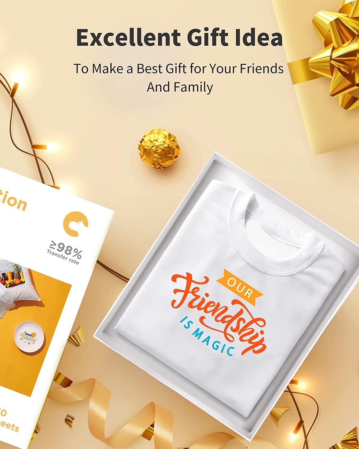 Sublimation Paper 8.5x11 Inch, Work with Sublimation Ink and E Sawgrass Inkjet Printers for Mugs T-Shirts Light